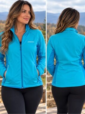Patagonia Women’s large Polartec Bright Turquoise Full-Zip Utility Jacket